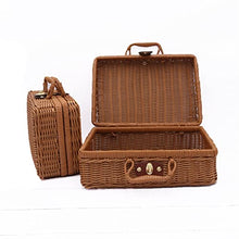 Storage Basket,Small Picnic Suitcase Woven Rattan Case Wicker Laundry Baskets Home