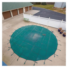 JYHHCYS 18ft/21ft/24ft/27ft/28ft/30 Foot Round Winter Pool Cover Heavy Duty, Green Mesh Winter Pool Protector with Hardware for Inground Pools, Waterproof & Tear-Resistant(35ft/10.7m)