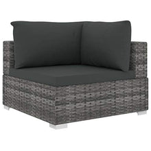 BUKSCYJS Patio Couch, Patio Lounge Chairs, 12 Piece Patio Lounge Set with Cushions, Robust and Durable Suitable for Porch, Balcony or Other Outdoor Space Poly Rattan Gray