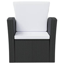 AJSEOYBS Outdoor Patio Set,Outdoor Garden Furniture,16 Piece Patio Lounge Set with Cushions Poly Rattan Black,for Deck, Patio, Garden, Poolside, Backyard