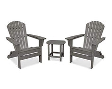 POLYWOOD® South Beach 3-Piece Folding Adirondack Set in Slate Grey