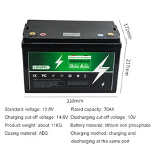 HJGHY LiFePO4 Lithium Battery 12.8V 100Ah 150Ah 200Ah 70Ah 3000+ Deep Cycle Lithium Ion Phosphate Battery for Trolling Motor Fish Finder Outdoor Camping Home Emergency Backup Power,12.8v,70Ah