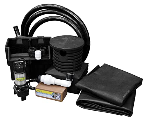 EasyPro Pond Products Pro-Series Just-A-Falls Pondless Waterfall Kit with 18" Spillway and 45 Mil EPDM Liner Black