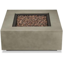Home Square 2-Piece Set with Square Propane Fire Table & Fire Glass