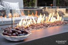 Elementi Andes Propane Gas Fire Pit Table Bundle - Cast Concrete with Concealed Pullout Tank Storage Drawer | Electronic Ignition | Canvas Cover, Lava Rock Included | Dark Gray