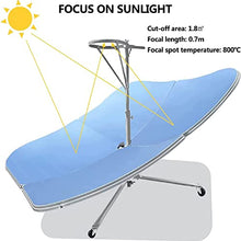 Portable Concentrating Oven BBQ Grill Multifunctional Solar Cooker Parabolic Sun Oven Outdoor Stove High Calorific Value for Home Garden Yards Camping BBQ Cooking RV 1.5M Diameter