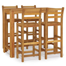 QINXIXINAIXI 5 Piece Patio Bar Set Solid Acacia Wood