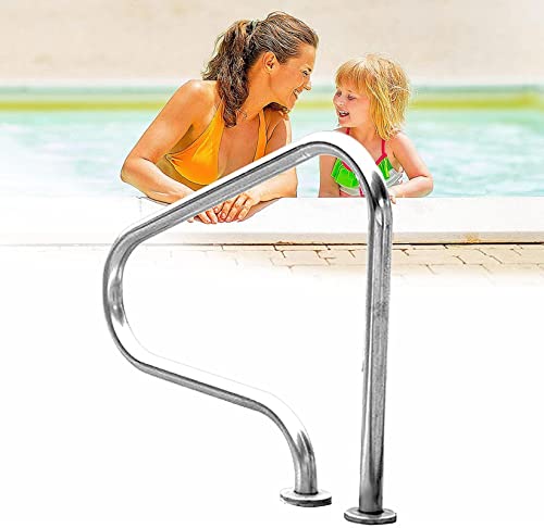 FALIYORS Pool Handrails, 304 Stainless Steel Safety Products for Inground Pool Entry with Armrest Cover - Full Set of Accessories