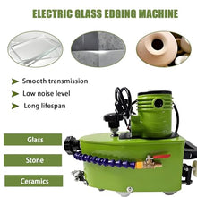 800W Portable Small Glass Edger，Electric Glass Edging Machine ，Stainless Steel，8000 rpm，W/2Diamond Wheels and Two Polishing Wheels 220-Blue