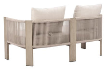 Zuo Sunlit Springs Sofa Gray, Beige Sofa, Modern Style, Patio Furniture, Outdoor Fabric, Seats up to 2, Aluminum, Outdoor Living, 59.1" W x 31.5" D x 32.3" H, Non-Stackable