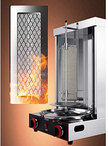 ERoomQ Stainless Steel Gas Broilers Home Rotisserie Oven,Grill Doner Kebab Machine with Temperature Adjustment Switch,50-300℃ (Gas)