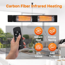 ThermoMate Infrared Electric Patio Heater, 3000W Carbon Fiber Heating for Outdoor/Indoor, Porch, Deck, Garage with Remote 24 Hours Timer, Hard Wired 240V
