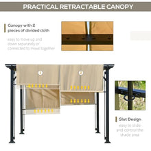 Outsunny 12' x 10' Outdoor Retractable Pergola Canopy with Sun Shade Beige