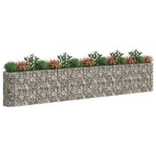Gabion Raised Bed Galvanized Iron 212.6"x19.7"x39.4" with Self-Watering Ceramic Pot for Indoor/Outdoor Plants White Black Other