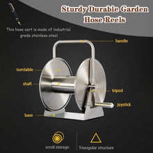Heavy Duty Hose Reel Truck Kit, Household Stainless Steel Hose Mobile, Gardening Pipe Storage Rack (Hose Reel+40m Pipe)