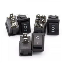 100PCS KCD1 Series 2/3/4 Pin ON-Off Boat Car Rocker Position Power Switches 15mm x 21mm Black Red Green 6A/250V 10A/125V AC(Red Light 3Pin,10000 PCS)
