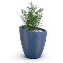 Mayne Modesto 30in Round Modern Planter, Neptune Blue