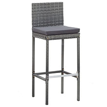 REWIS 5-Piece Outdoor Furniture Set with Poly Rattan and Acacia Wood Gray