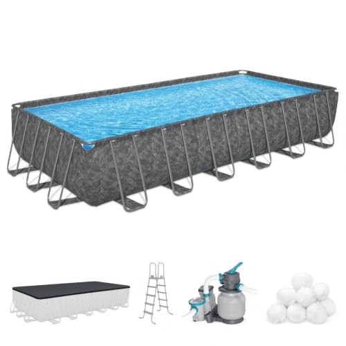 24' x 12' x 52" Rectangular Above Ground Frame Swimming Pool Set w/Pump
