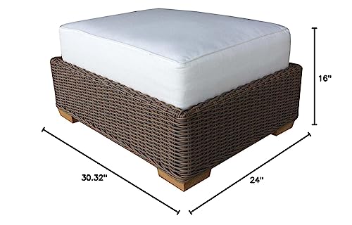 Padma'S Plantation Outdoor Nautilus Ottoman Kubu Grey