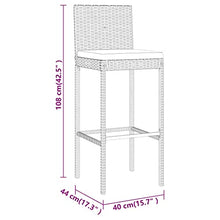 fsahslih 9 Piece Patio Bar Set with Tempered Glass Table Stools Gray
