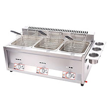 Professional Commercial Gas Fryer, Stainless Steel Lpg Fryer, Freestanding Temperature Control, Adjustable Firepower, With Baskets And Lid, Easy To Clean,A8L+8L+8L