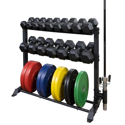 Body-Solid Loaded Dumbbell Rack Package Black