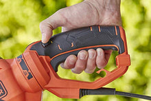Black + Decker BEHTS551-QS 60cm Electric Hedge Trimmer (650W, 60 cm Sword Length, 25 mm Cutting Thickness, Rotating Handle for Optimal Control, with Cable Strain Relief, for Large Hedges)