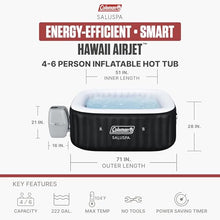 Coleman SaluSpa Hawaii Energy-Efficient 4-6 Person Inflatable Hot Tub