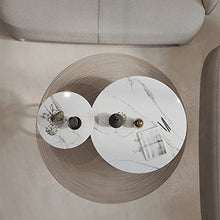 DIEYPOL Coffee Table Modern Slate Coffee Table Minimalist Round Tea Table Living Room Home Coffee Table Creative Shape Coffee Table Mesa para Centro De Sala(A)