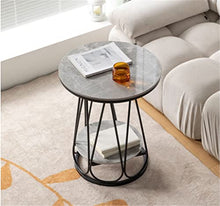 NRFJFOP Sofa Side Table Sideboard B& Round Minimalist Cream Iron Rock Panel Coffee Small