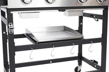 SWLJKU 2 Burner Gas Grill with Plancha Combo, 38,240 BTU Outdoor BBQ Grill, Stainless Steel Burners & Cast Iron Grids, 470 sq.in Grilling Area + 248 sq.in Teppanyaki Griddle