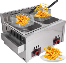 CVGfko Large Capacity Gas Fryer, Stainless Steel LPG Fryer - Adjustable Firepower - for Home & Commercial Use - Baskets and Lids Included - Perfect for s, Donuts, Fish - Easy to Clea