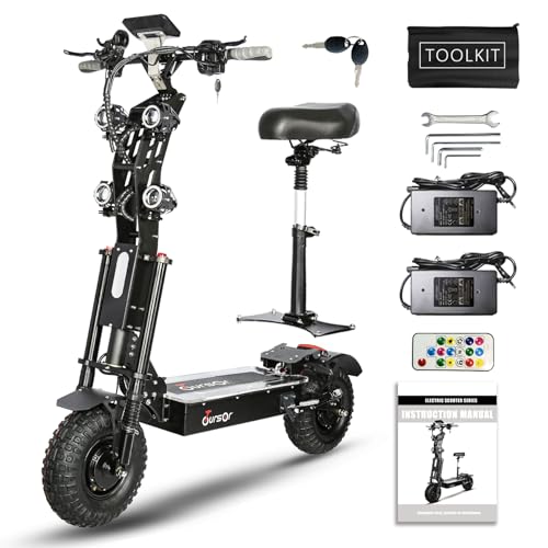 Toursor Foldable Electric Scooter 10,000W Dual Motor Black