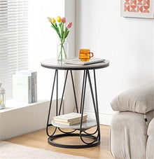 NRFJFOP Sofa Side Table Sideboard B& Round Minimalist Cream Iron Rock Panel Coffee Small