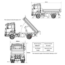 TOUCAN RC HOBBY HUINA Kabolite 1/14 Metal Hydraulic RC Dumper K3362 Gray