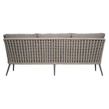 Afuera Living Modern Aluminum Outdoor 3-Seat Sofa, Dark Gray Frame, Cardamom Taupe Rope Weave, Foam Cushions with Zipper Covers, 78 in Wide, Weather-Resistant Patio Furniture for Relaxed Seating