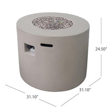 FammyLoft Propane Fire Pit Table, 31 Inch Firepits for Outside, Round Gas Fire Pit for Outside Patio, MGO Propane Fire Table, 40000BTU, Light Grey