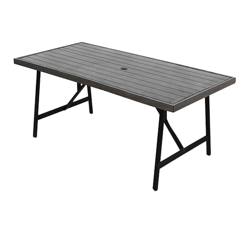 Four Seasons Courtyard 2-Tone Rectangular Slat Top Dining Table, 40" x 70"