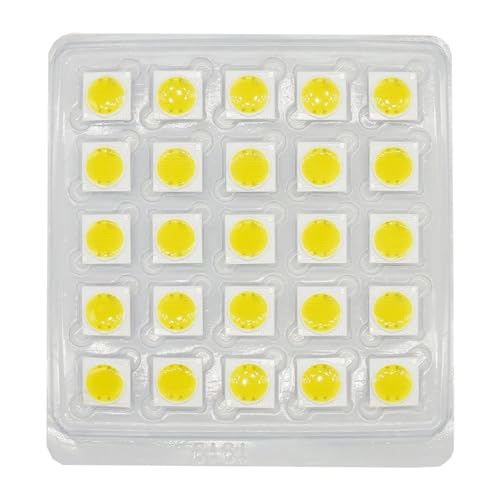 HJPNHFHNT 25pcs 12w 15w 20w 30w 50w LED Chip AC220V Ceramic 19x19MM Plant Grow Bulb Emitting Diode Light Plant Light Spotlight DIY(White 6500K,50W 220V)