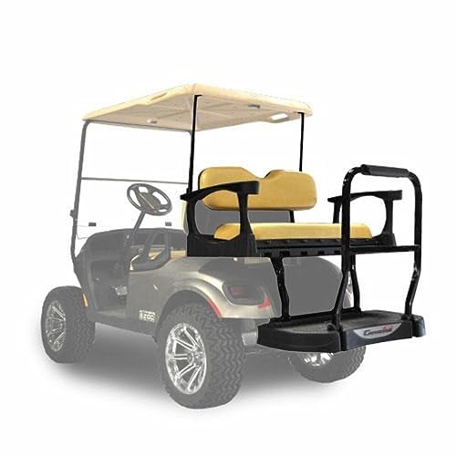 MADJAX Genesis 300 Aluminum Golf Cart Rear Flip Seat Kit for EZGO TXT | Tan