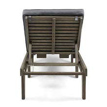 Christopher Knight Home Elliott Outdoor Acacia Wood 3 Piece Chaise Lounge Set, Gray Finish, Dark Gray