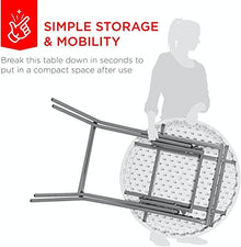 PRO&Family 32 Inch Round Cocktail Table - Foldable Bar Height Table White - Great for Parties (4)