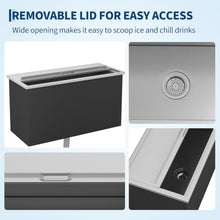 Hosslly Built-in Ice Bin Stainless Steel Sliding Lid 91 x 46 x 36 cm Steel