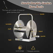 Garden hose reels Hose Reels,Washer Reel, Outside Heavy Duty Hose Reel Cart Set, Household Stainless Steel Hosemobile, Sturdy Gardening Pipe Storage Rack, for Outside Garden Yard(Hose Reel+30m Pipe)