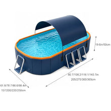 Large Above Ground Pool, Foldable Steel Frame Swimming Pool for Backyard