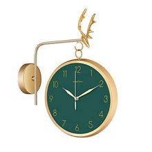 HEXEH wall Clock Wall Clock Double Sided Garden Clocks Modern Indoor Outdoor Hanging Clocks with Mute Chip for Living Room Bedroom Study Wall Decoration Clock (Color : White)
