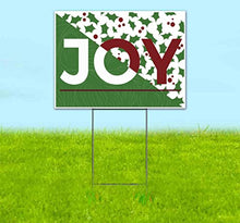 TampaPrinting Joy Yard Sign 18" x 24" with Metal Step Stake