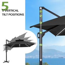 OROTLECT 153'' X 116'' Rectangular Outdoor Solar Led Cantilever Patio Umbrella Without Weighted Base