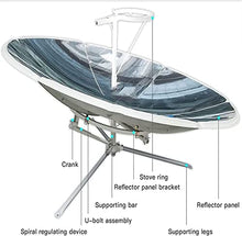 Solar Oven Portable Stove, Portable Parabolic,1800w Concentrated Solar Cooker, Outdoor Camping BBQ Food Cooking Concentrated Heating Tool
